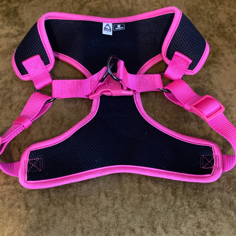 Top Paw Pink and Black Mesh Comfort Dog Harness Size L